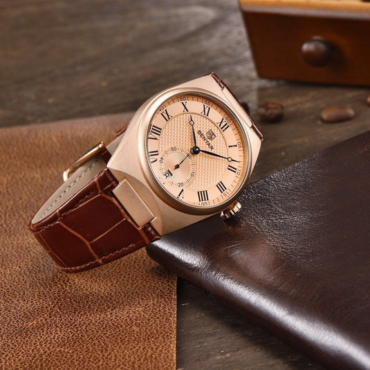 Reloj deportivo de cuero resistente al agua de lujo para hombres: moda y estilo militar