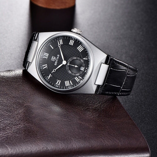 Reloj deportivo de cuero resistente al agua de lujo para hombres: moda y estilo militar